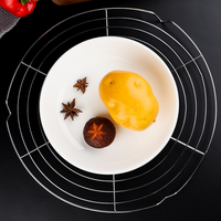 Grille de refroidissement pour gâteau rond, support de cuisson résistant au four, pour rôtir, griller, cuire à la vapeur, avec pieds, gadget de cuisine polyvalent