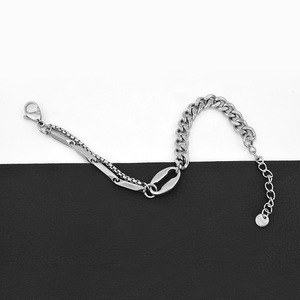 Hot Selling Light Luxury Niche Design Sliver Plated Thick <b>Chain</b> Bracelet <b>Titanium</b> Steel Unisex's Bracelets Wholesale Jewelry - Product Image 4