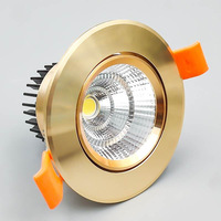 Spot LED encastré moderne en aluminium doré, réglable 5 7 10 15W 165v-265v, COB