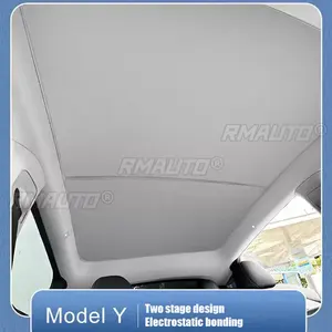 2 Cortinas Parasol para Techo Solar de Tesla Model 3/Y, Aislamiento Térmico para Techo de Coche, Adsorción Electrostática, Protector Solar para Claraboya - Product Image 4