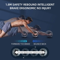 Roue abdominale intelligente avec compteur et rebond de sécurité de 1,8 m, équipement de fitness à domicile pour les muscles du tronc