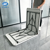 Table pliante portable blanche en plastique pour événements, 6 pieds, 8 pieds, pour repas, barbecue, pique-nique, camping, vente en gros ROMANCE