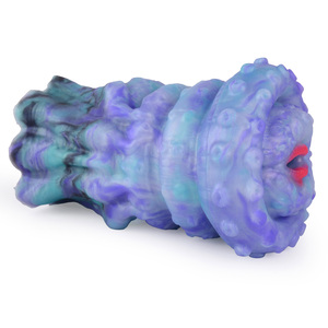GEEBA Blue Monster Male Stroker, masturbateur masculin en silicone souple à canaux multiples, texture réaliste, Onahole Pocket Pussy, sex toys OEM. - Product Image 6