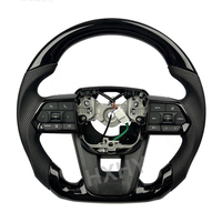 HXHY Upgrade Kulit Alcantara Serat Karbon LED untuk Setir Toyota Prado Land Cruiser LC300 Kustom Interior Asli