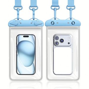 Grande pochette étanche pour téléphone à double couche avec fonctionnalité tactile pour la natation et le port en bandoulière, étui de téléphone en PVC - Product Image 2