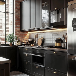 Customized Modern Modular Kitchen Cabinets Integrated Sideboard Wall Solid Wood Villa Whole House Customization Open <strong>Shelving</strong> - Product Image 2