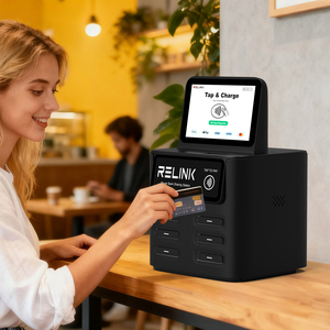 Stazione di ricarica <span class=keywords><strong>power</strong></span> bank a 6 slot per il noleggio e la ricarica di telefoni cellulari con sistema POS NFC integrato. - Product Image 1