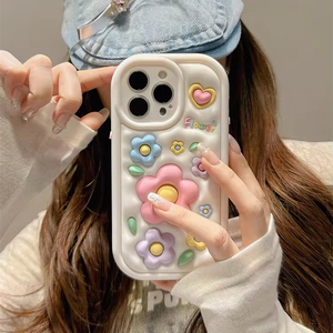 Nouveau luxe 3D couleur fleur fille coeur Silicone coque de téléphone souple Anti-chute pour <span class=keywords><strong>iPhone</strong></span> 11 12 13 14 15 Pro Max - Product Image 2