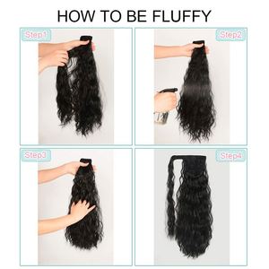 Extensiones de Cabello Ondulado y Rizado de 22 Pulgadas para Mujer, Cola de Caballo con Clip, Resistentes al Calor, Fibra de Alta Temperatura, Fácil de Aplicar - Product Image 5