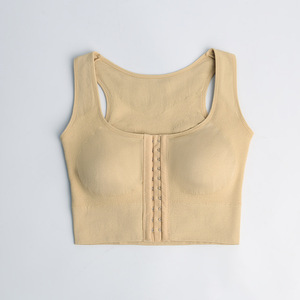 Women's Zip Front Closure <strong>Bras</strong> Wide Adjustable Straps <strong>No</strong> Underwire Compression Breathable Push-Up Logo Cup for Post Surgery Use - Product Image 4