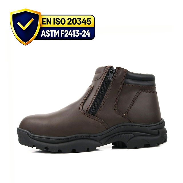 EN ISO 20345 Side Zipper 6Kv Insulation Steel Toe Anti Slip Pu Rubber Sole Suede Leather Winter Factory Safety Work Boots