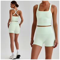 Vêtements de yoga, pantalon et short de fitness à taille haute, respirants, extensibles dans quatre directions, réversibles, ensemble 2 pièces