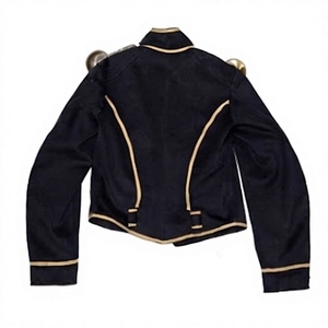 Men's Shell Jacket With Shoulder Scales <b>Woolen</b> Uniform Stand Collar Button Front Winter Formal <b>Dress</b> - Product Image 2