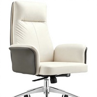 Chaise de bureau de direction OEM en cuir PU, dossier en fibre de bois E1, mécanisme de verrouillage 3 positions, vérin à gaz classe 3, pour bureau à domicile