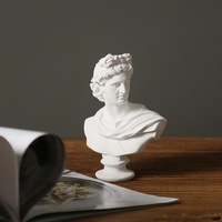 Buste d'Apollon en résine imitation gypse blanc, figurine classique européenne, statue de personnage grec pour la décoration de table à la maison