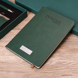 Faux Leather Notebook <b>Gift</b> Set Business <b>Office</b> Style Wireless Perfect Binding Logo Printing Pens-Conference Promotional <b>Gifts</b> - Product Image 3