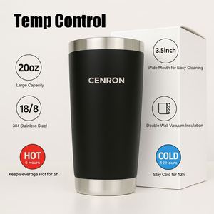 Cenron Stainless Steel Tumbler 20oz Vacuum Insulated Camping Travel <b>Mug</b> Eco-Friendly Pink with Gift <b>Box</b> Minimalist Design - Product Image 2