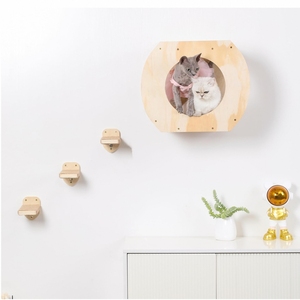 Tevredenheidsgarantie voor binnenhuis houten kattenklimwand, wandgemonteerd kattenrek, meubilair - Product Image 2