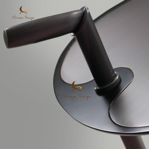 Italy Design Modern <b>Side</b> Table Stainless Steel Frame Industrial Devil Fish Texture Faux Leather Top - Product Image 3