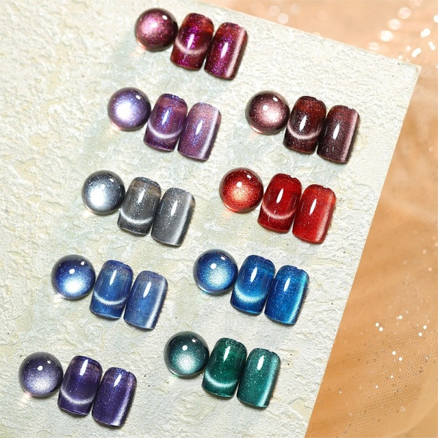 Danny Coll Magnetic Varnish UV Gel 9 Colors Nail Art Glitter Cat Eye Gel Polish Set