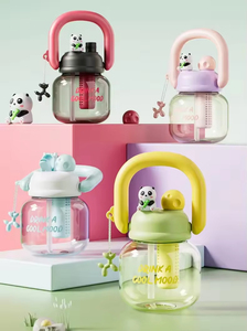 Nouvelle gourde portable en plastique de 800 ml avec paille, double compartiment, mignonne, pour étudiants, idéale pour l'été - Product Image 2