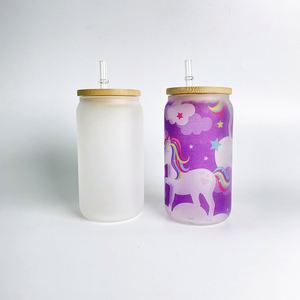 Us Warehouse Sublimation Blank 12 16 Oz Soda Cola Tumbler <b>Cup</b> Beer Glass Can Mugs With Bamboo <b>Lid</b> <b>and</b> <b>Straw</b> - Product Image 3