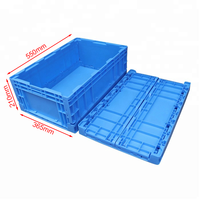 JOIN Blue - Caisse de rangement pliable en plastique, boîte empilable avec poignées, 550x365x210mm, pour légumes et cuisine