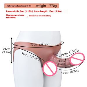 JiaYi S8505 남성용 딜도 세트 중공 페니스 섹스 토이 삼각형 실리콘 방수 바지 - Product Image 6