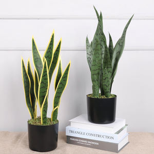 Qihao-Planta de serpiente Artificial pequeña, <span class=keywords><strong>Sansevieria</strong></span> falsa, escritorio, maceta para interior, exterior, hogar, oficina, regalo de calentamiento - Product Image 4
