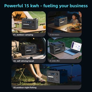 สถานีไฟฟ้าพกพา LiFePO4 2400W 1200Wh ชาร์จเร็ว ความจุสูง 697500mAh เครื่องกำเนิดไฟฟ้าพลังงานแสงอาทิตย์แบบพกพาสำหรับใช้งานกลางแจ้ง พลังงานแสงอาทิตย์แท้สำหรับรถยนต์ - Product Image 5