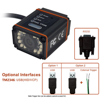 Lecteur de codes-barres fixe RS232 pour convoyeur, IP65, stationnaire, 2D, montage fixe, lecteur de codes-barres industriel 2D robuste