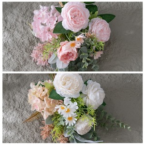 Bouquet de fleurs artificielles transfrontalières en hortensia et pivoine, en tissu tissé plastique, pour décoration intérieure et accessoires de photographie CF01436 - Product Image 3