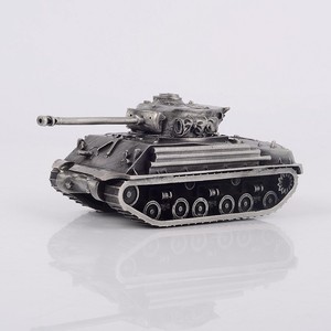 Modelo de Tanque M4A3E8 Sherman Fundido a Presión - Acabado Bronce - Segunda Guerra Mundial - para el Tablero del Automóvil y Decoración del Hogar |   Regalo Coleccionable - Product Image 4