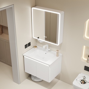 Meuble <span class=keywords><strong>de</strong></span> <span class=keywords><strong>salle</strong></span> <span class=keywords><strong>de</strong></span> <span class=keywords><strong>bain</strong></span> intégré <span class=keywords><strong>de</strong></span> style urbain minimaliste et abordable avec miroir LED et lavabo en céramique <span class=keywords><strong>pour</strong></span> la <span class=keywords><strong>salle</strong></span> <span class=keywords><strong>de</strong></span> <span class=keywords><strong>bain</strong></span> à domicile - Product Image 1