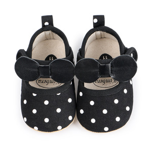 Bowknot Black Polka Dot Baby First Walker <b>Shoes</b> Toddler Non-Slip Rubber Soft-Sole Baby Prewalker <b>Shoes</b> Baby Princess <b>Shoes</b> - Product Image 5