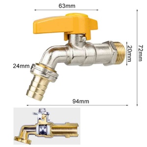Robinet d'extérieur anti-gel 1/2 pouce, adaptateur de raccord de tuyau d'arrosage, connecteur de réservoir d'eau IBC, robinet de puisard fileté en laiton - Product Image 2