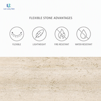Luca Flexible Stone Aspect Travertin |   Carrelage souple en pierre MCM 1200x3000mm, panneau mural léger, intérieur/extérieur, sur mesure