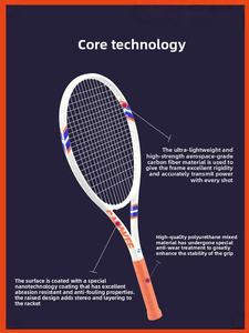 Raquette de tennis professionnelle en fibre de carbone POWER2.0 personnalisée |   Raquette de tennis légère et durable en une seule pièce pour un jeu compétitif - Product Image 4