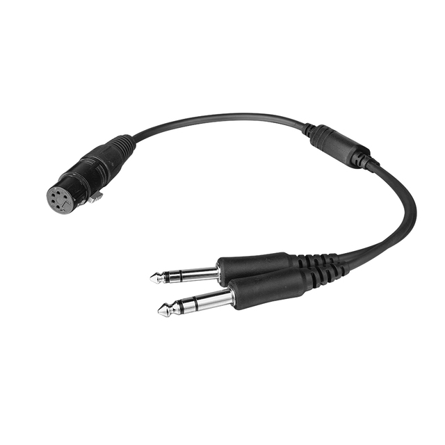Aviation Headset Adapter for Airbus XLR GA Dual Plugs 5 Pin Female Connector CB-10 Black