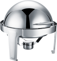 Buphex 721 Edelstahl 201 Roll Top Runde Chafer Gewerbliche Küche Food Warmer Dish für Buffet Hotels und Restaurants