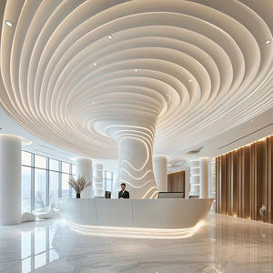 Haute qualité Guangdong métal extensible <span class=keywords><strong>plafond</strong></span> plaque aluminium Temple bande Grain de bois plafonds perforés matériaux de construction pour - Product Image 4