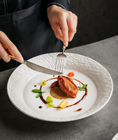 Nouvel Arrivage Assiette de Table Haut de Gamme en Céramique à Bord Large et Profond, Plat de Service Polyvalent pour Plats Mijotés, Plats Froids et Pâtes