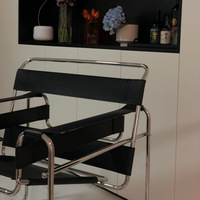 Silla Wassily de Diseño Nórdico en Acero Inoxidable, Silla Reclinable de Mediados de Siglo, Silla de Oficina para Negociaciones, Famosa en Internet
