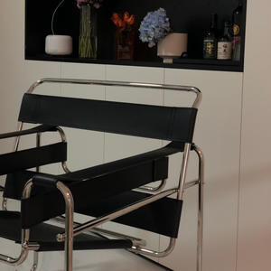 เก้าอี้สแตนเลสนอร์ดิกดีไซน์เนอร์เก้าอี้โซฟาปรับเอนนอนในยุคกลางเก้าอี้เจรจาสำนักงานที่มีชื่อเสียงทางอินเทอร์เน็ต - Product Image 3