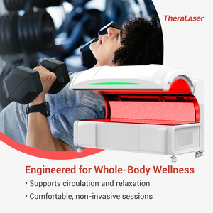 Lit de thérapie LED infrarouge proche (NIR) avec chambre de réadaptation à 360° °   Couverture corporelle complète pour la relaxation et le soulagement de la douleur - Product Image 1