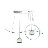 Lustre de salle à manger en aluminium, design artistique et créatif, Nouveauté 2025, design raffiné, lampe principale pour table à manger, éclairage LED avec télécommande