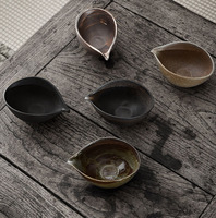 One Leaf Light Boat Public Cup Bol en poterie artisanale japonaise, écologique, durable, rétro, grand format, en céramique rugueuse
