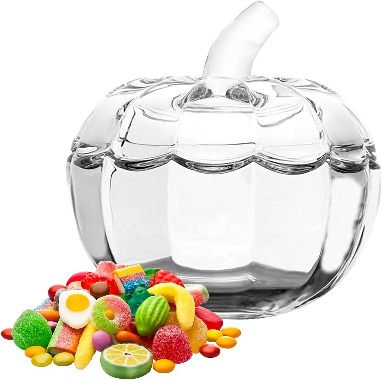 Lidscura Kürbis Candy Jar mit Deckel Clear Pumpkin Biscuit Bucket Halloween Glas Candy Bowl Home Party Hochzeits dekoration
