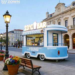 Nuevo Estilo de Carrito de Comida Móvil con Diseño de Flor de Caramelo, Cocina Móvil para Hot Dogs y Pizza, Remolque de Catering Eléctrico de Fibra de Vidrio Impermeable - Product Image 1