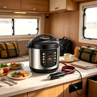Cuisinière électrique à pression RV 12V 24V 12-en-1 avec cuve intérieure en acier inoxydable de 5L 6L, écran LED, menus prédéfinis à écran tactile couleur